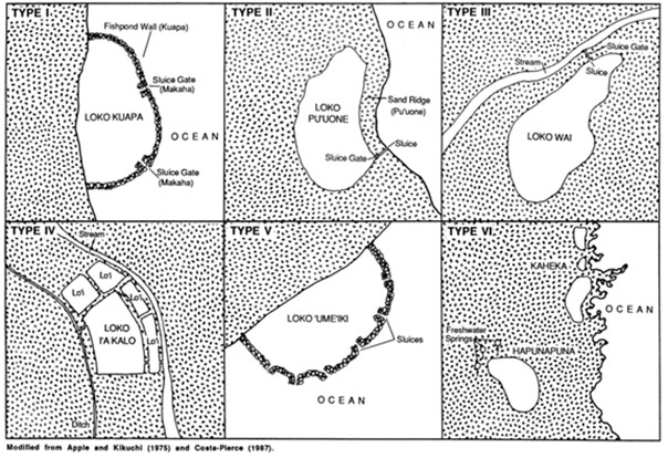 Figure 1. Hawaiian fishpond types