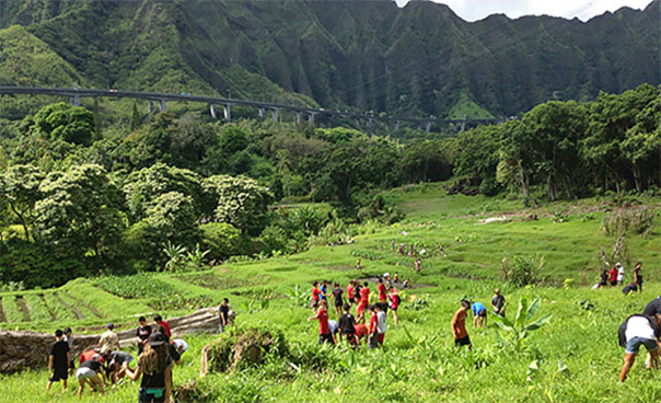 Figure 9. 7th graders from ‘Iolani School at Papahana Kualoa