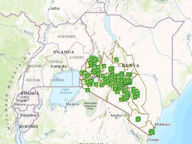Figure 4. GBM-supported community tree nursery sites