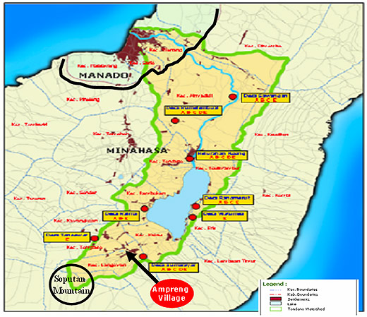 Figure 2 - Map of Tondano Lake Watershed